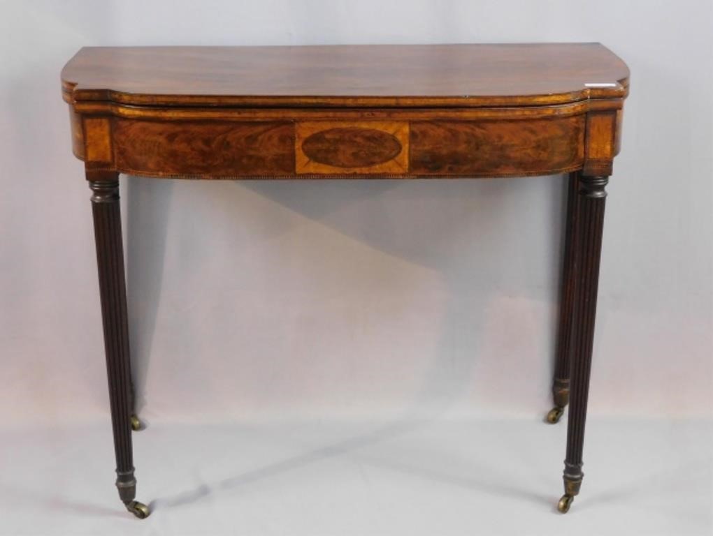 Appraisal: AMERICAN FEDERAL SWING LEG CARD TABLE - Boston North Shore