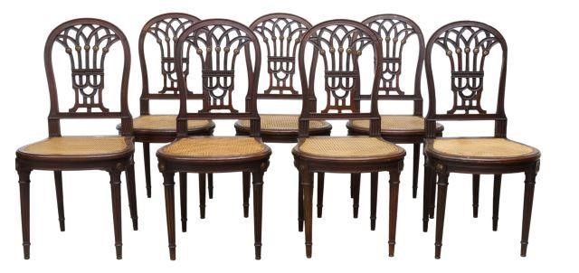 Appraisal: lot of French Louis XVI style dining chairs late th