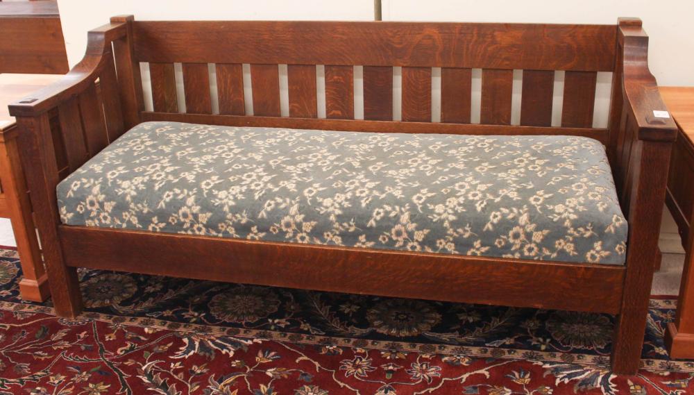 Appraisal: AMERICAN MISSION OAK SOFA William Ritter Bros Inc Philadelphia Penn