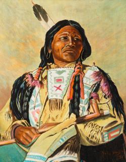 Appraisal: JOHN HAUSER - Red Cloud oil on canvas x inchessigned