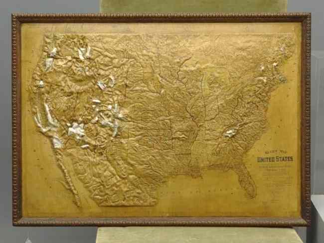 Appraisal: Dated Central School Supply House Chicago topographical map '' x