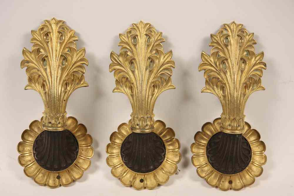 Appraisal: SET OF FRENCH GILT BRONZE AMBIENT LIGHT SCONCES - th