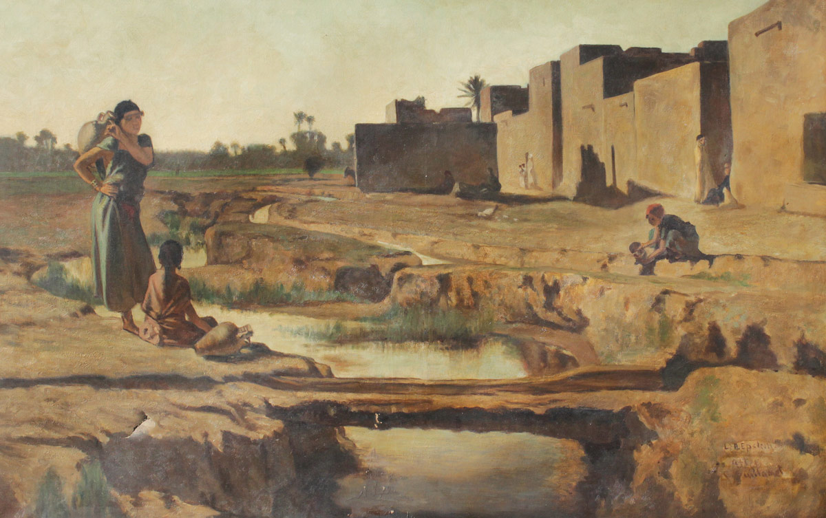 Appraisal: LARGE ORIENTALIST PAINTING AFTER GUILLAMET BY L H EPSTEIN Oil