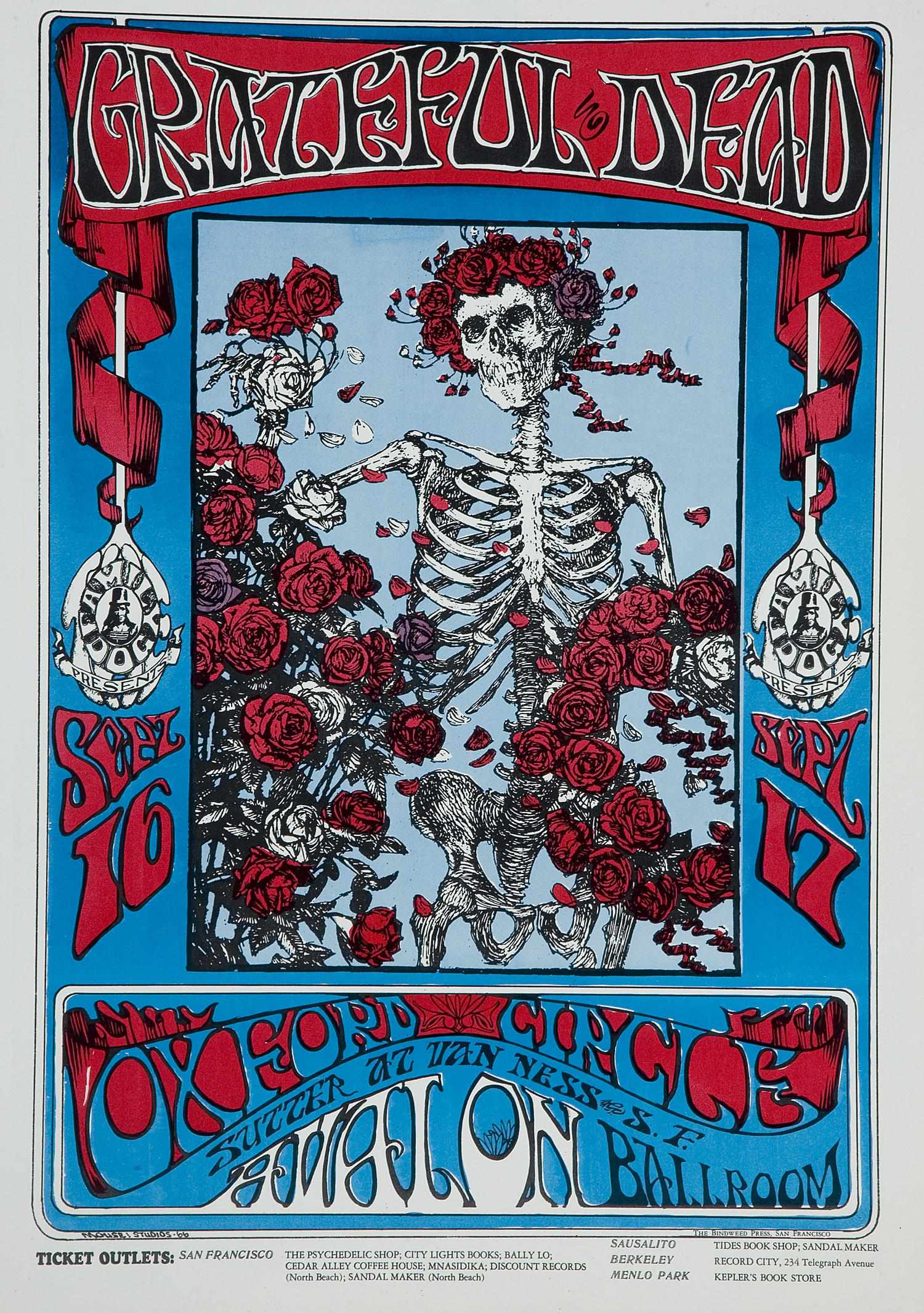 Appraisal: Grateful Dead Fillmore concert poster FD- -PP- Bill Graham Pirate