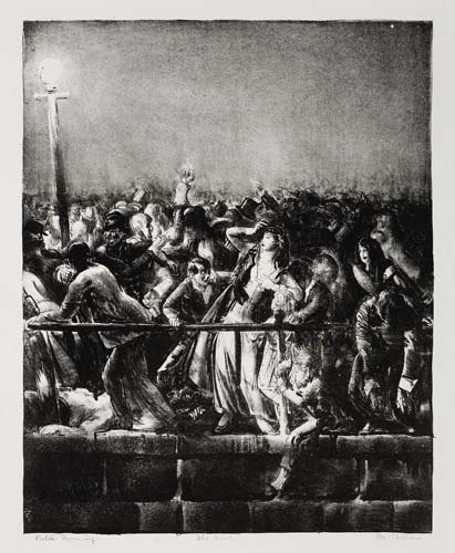 Appraisal: GEORGE BELLOWS The Crowd Lithograph x mm x inches wide