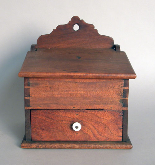 Appraisal: Pennsylvania walnut salt box th c h l