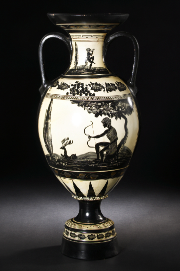 Appraisal: Large and Dramatic Greek Grand Tour Black-Figure Footed Amphora in