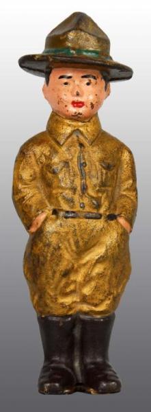 Appraisal: Cast Iron Boy Scout Still Bank Condition Excellent Size -