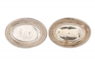 Appraisal: Pair of Sterling Dishes Likely Indian Colonial Likely Indian Colonial