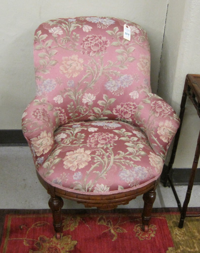 Appraisal: A VICTORIAN BOUDOIR ARMCHAIR Eastlake design American last quarter of