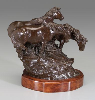 Appraisal: Suzann Fiedler equestrian bronze Suzann Fiedler Hoesman American th century