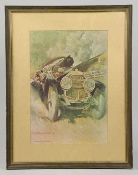 Appraisal: Framed Oldsmobile Automobile Print Description American Marked Copyright Olds Motorworks