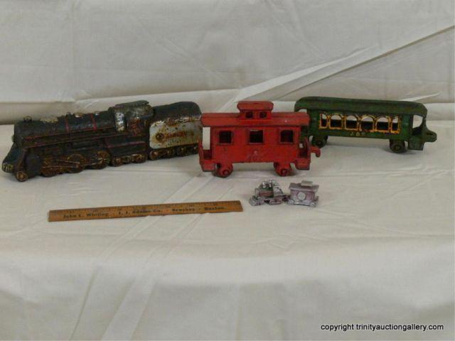 Appraisal: Cast Iron Railroad Train Collectibles - two of them are