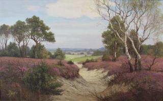 Appraisal: ALBERTS Willem J Oil on Canvas Heide by Nunspe Nunspeet