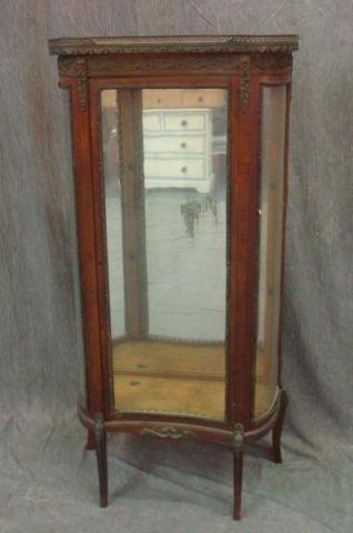 Appraisal: Louis XV Style Vitrine with Gilt Metal Mounts and Curved