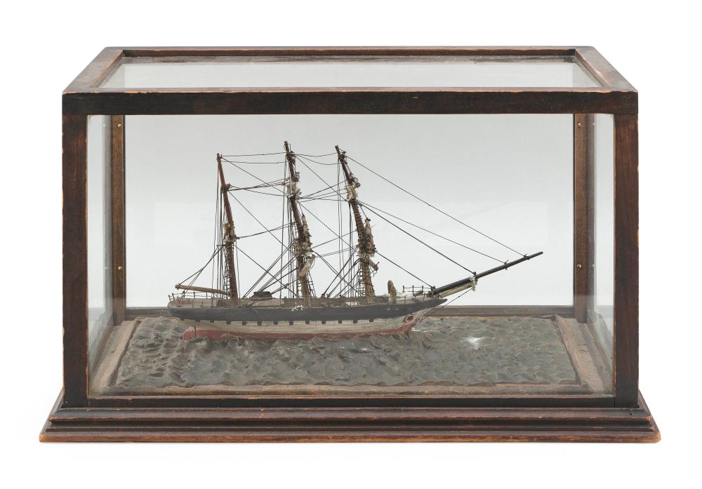 Appraisal: FOLK ART DIORAMA OF THE THREE-MASTED SHIP BALCLUTHA AMERICA EARLY