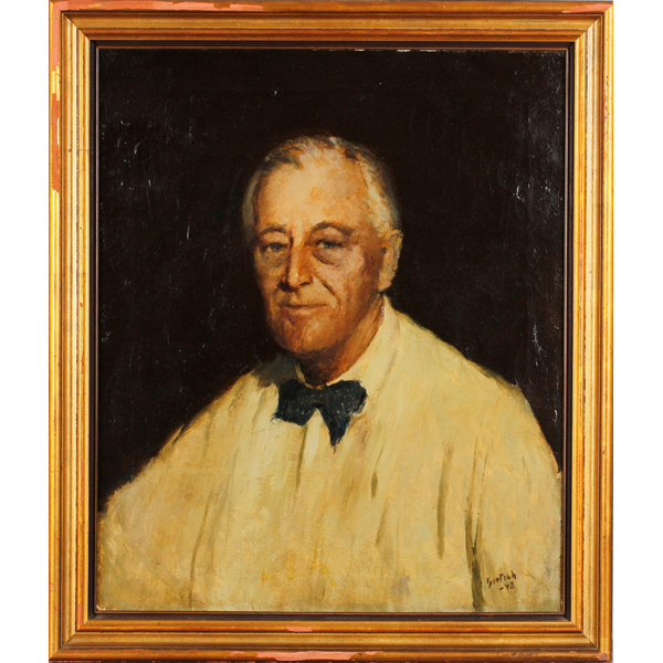 Appraisal: Gustav Goetsch American - Portrait of Franklin D Roosevelt oil