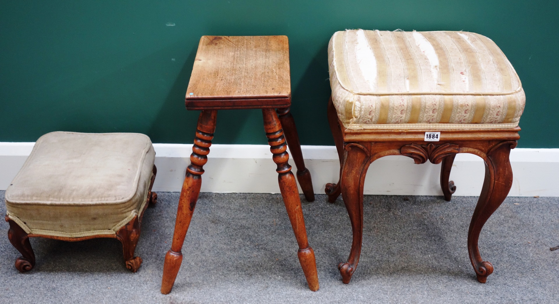 Appraisal: A Louis XV style carved rosewood footstool cm wide x