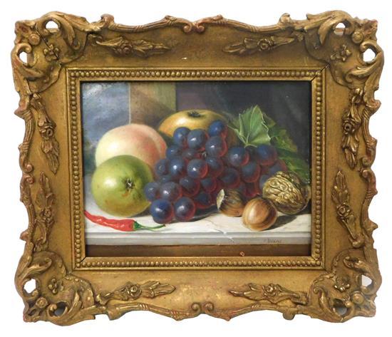 Appraisal: American School th Century Still Life with Grapes Cayenne Pepper