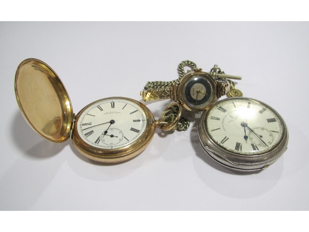 Appraisal: Lot comprising two pocket watches one silver and one rolled