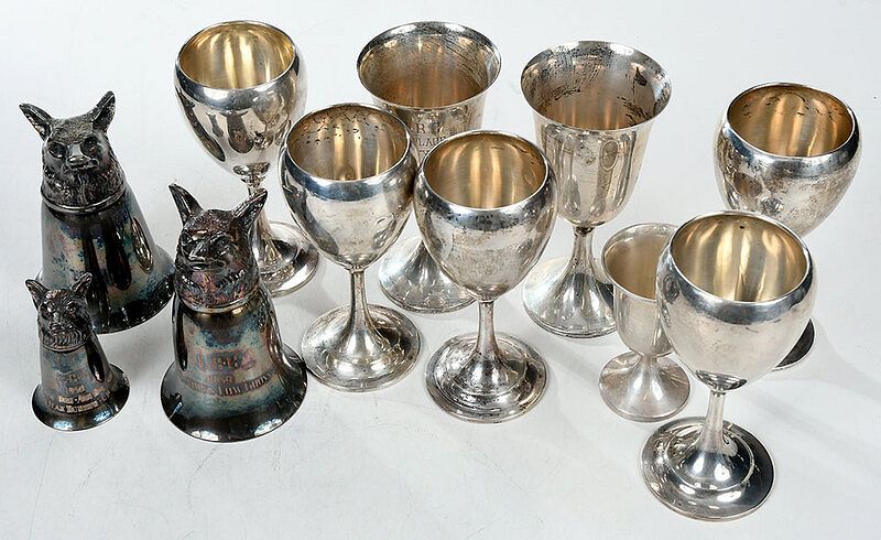 Appraisal: Eleven Sterling Silver Plate Goblets Cup American th century including