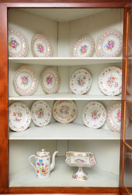 Appraisal: HAND PAINTED DRESDEN CHINA PC An assembled collection of hand