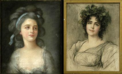 Appraisal: th Century School Four Portraits of Women on Paper Largest