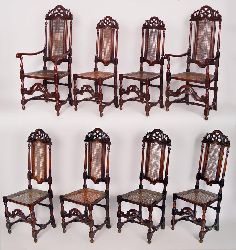 Appraisal: SET OF WILLIAM MARY STYLE DINING CHAIRS Set of th