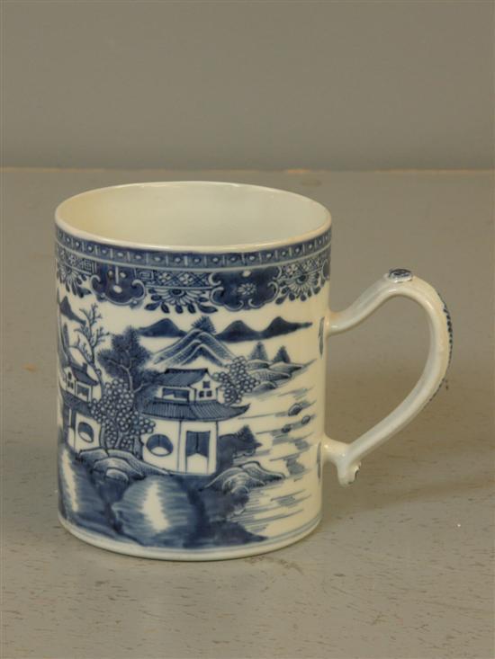 Appraisal: Late th century Chinese porcelain blue and white mug with