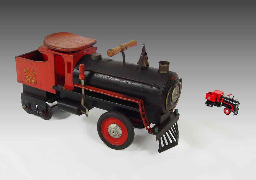 Appraisal: KEYSTONE RIDE ALONG TOY TRAIN Complete with exception to string