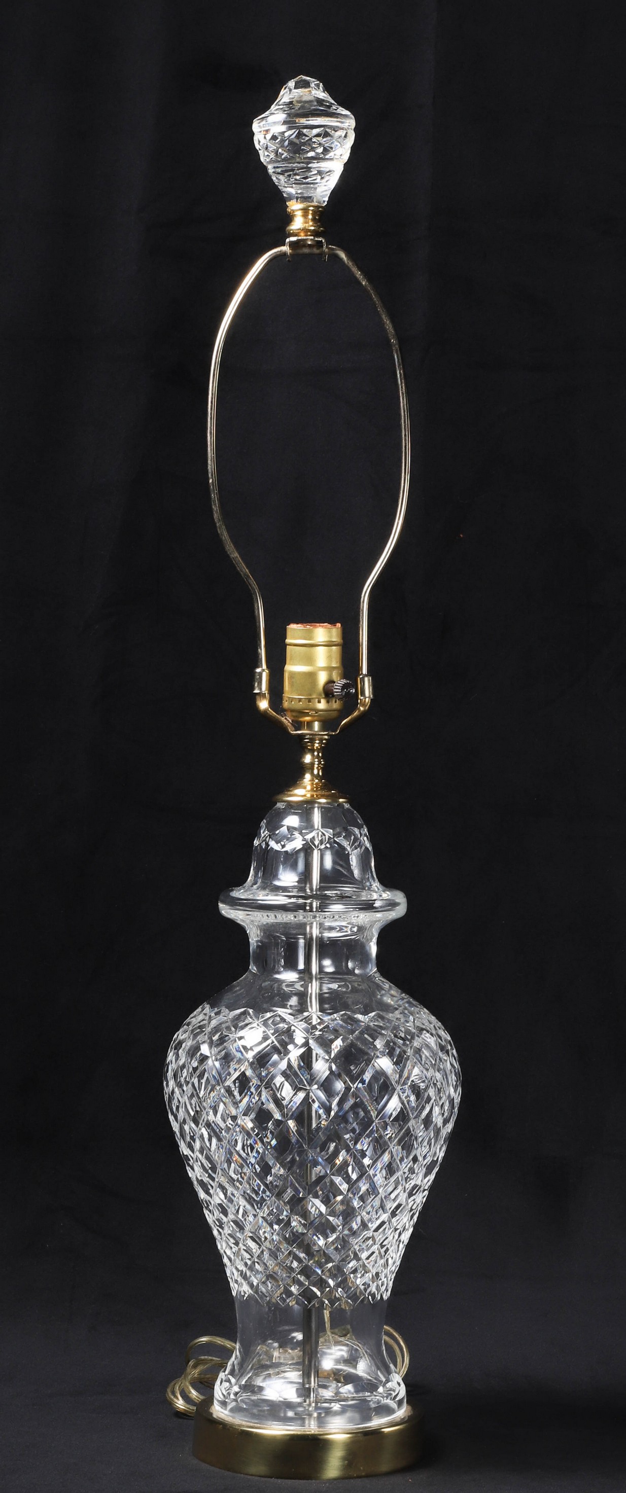 Appraisal: Waterford crystal table lamp ginger jar form - h overall