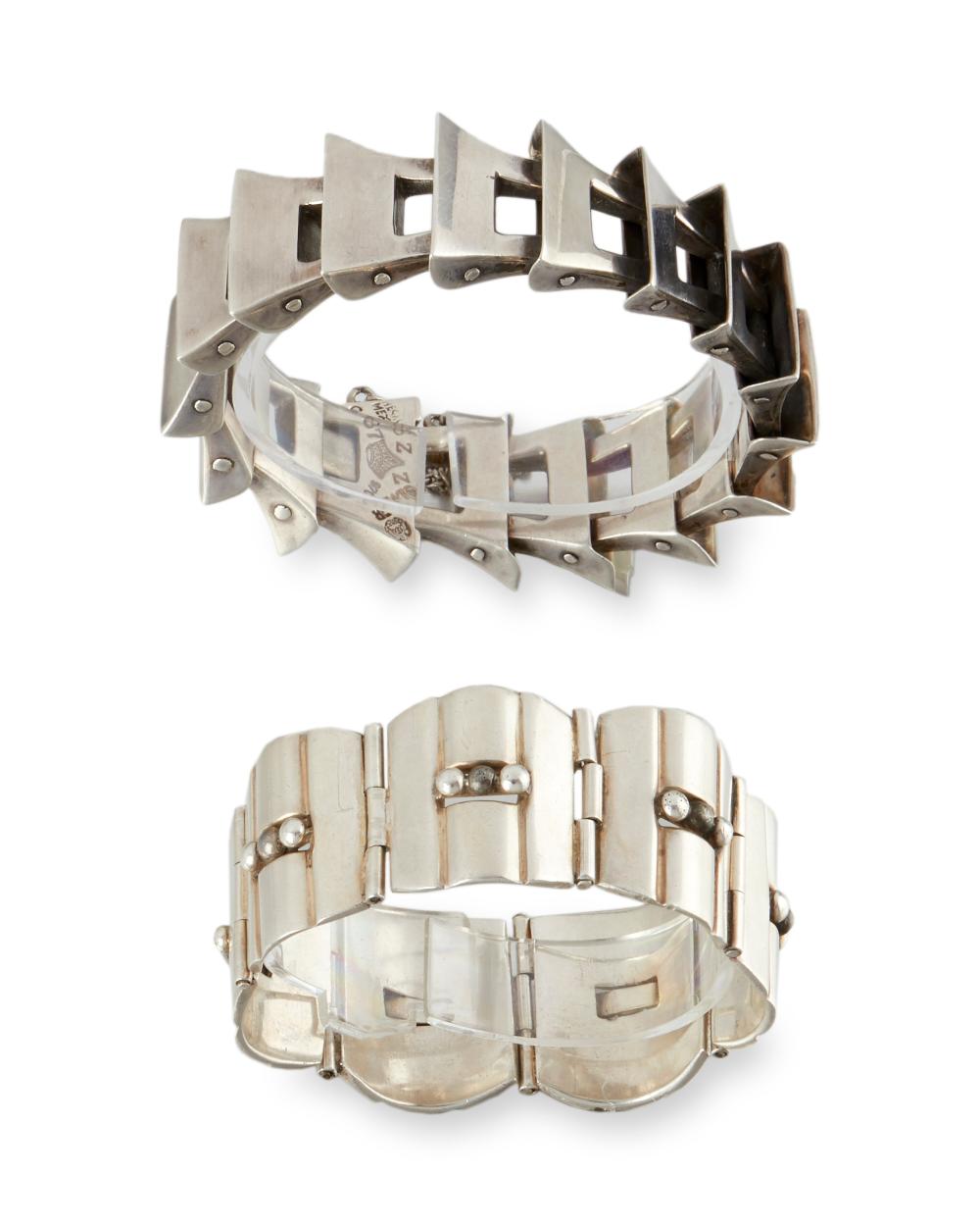 Appraisal: Two Antonio Pineda silver bracelets Circa - and - Taxco