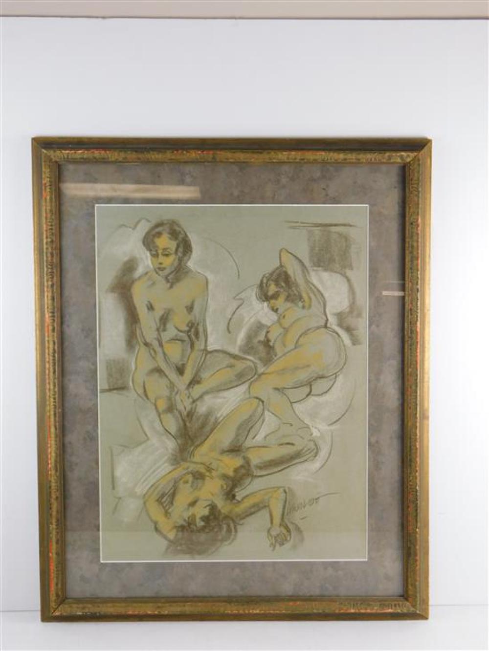 Appraisal: Harold C Wolcott American - th C chalk drawing on