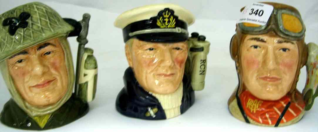 Appraisal: Royal Doulton Small Character Jugs The Airman D The Sailor