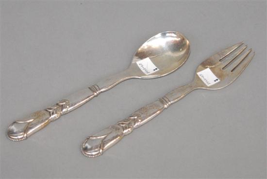 Appraisal: PAIR GEORG JENSEN STERLING SILVER SERVERS Marks on the backs