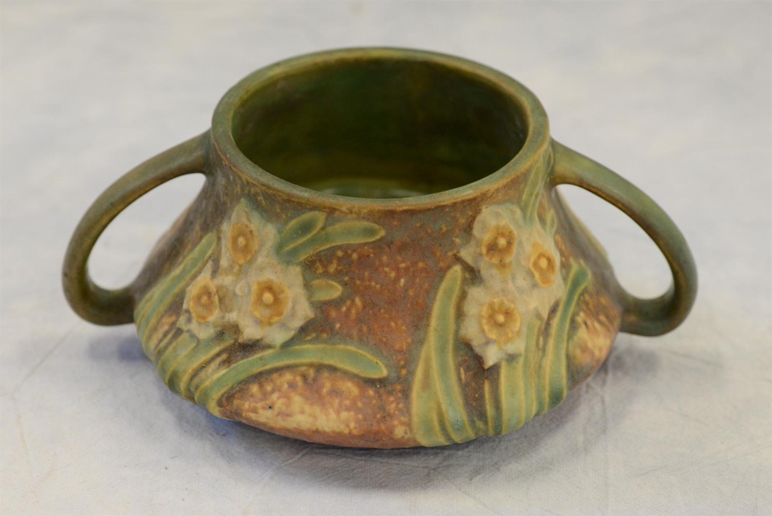 Appraisal: Roseville Jonquil double handled squat vase -