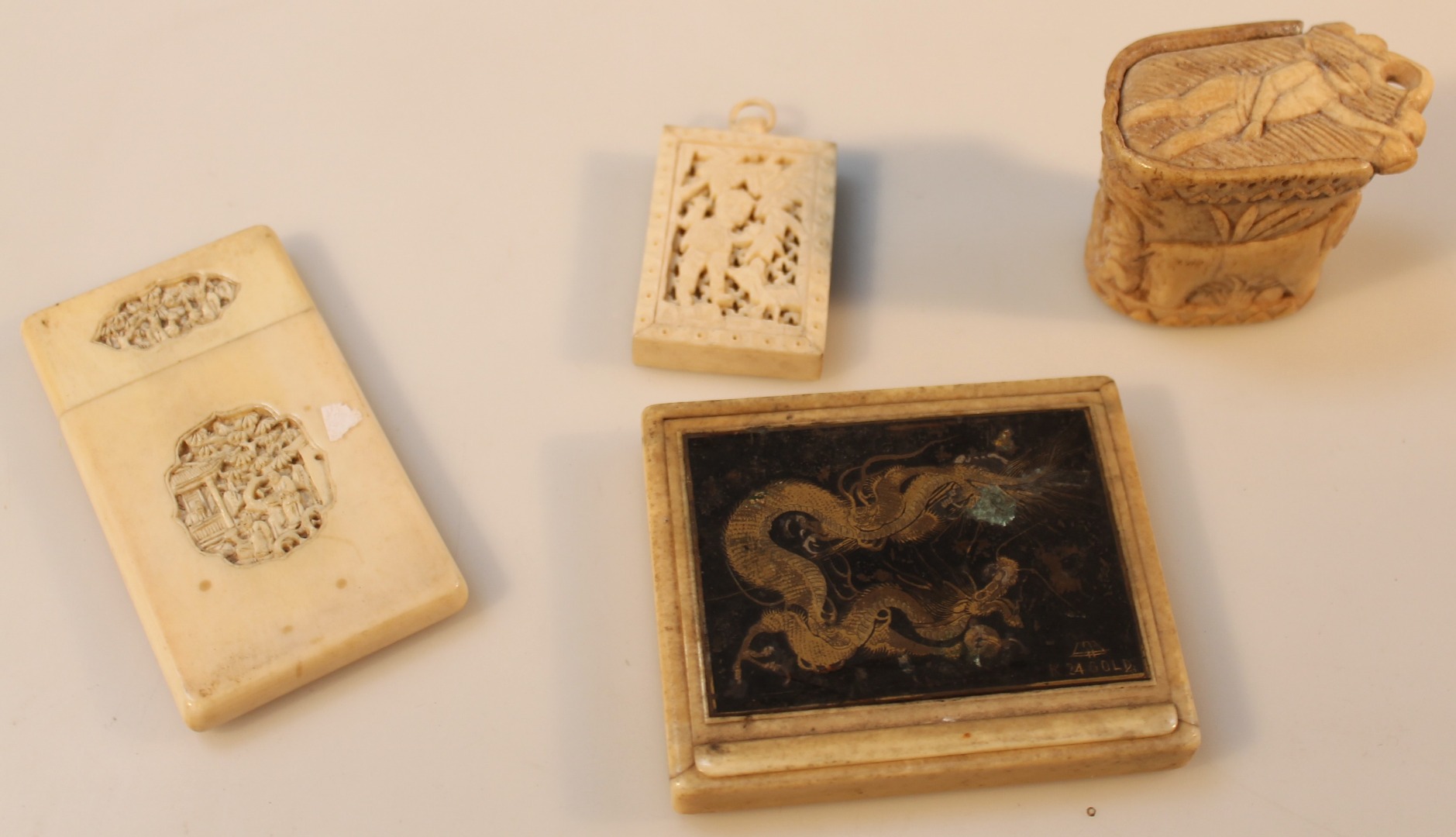 Appraisal: Various ivory etc comprising of late thC Chinese card case