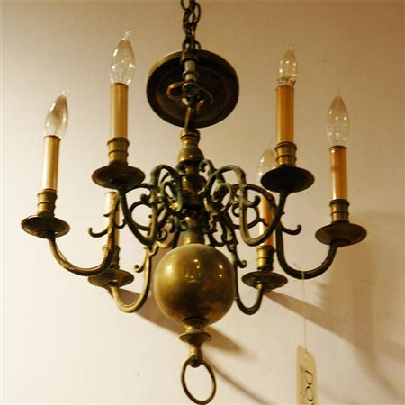 Appraisal: Dutch Baroque Style Six-Light Chandelier Estimate -