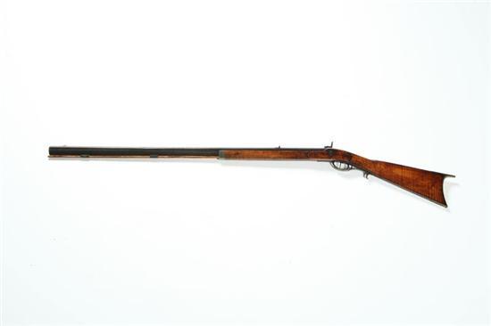 Appraisal: PERCUSSION HALF-STOCK RIFLE Nineteenth century Probably Ohio curly maple stock