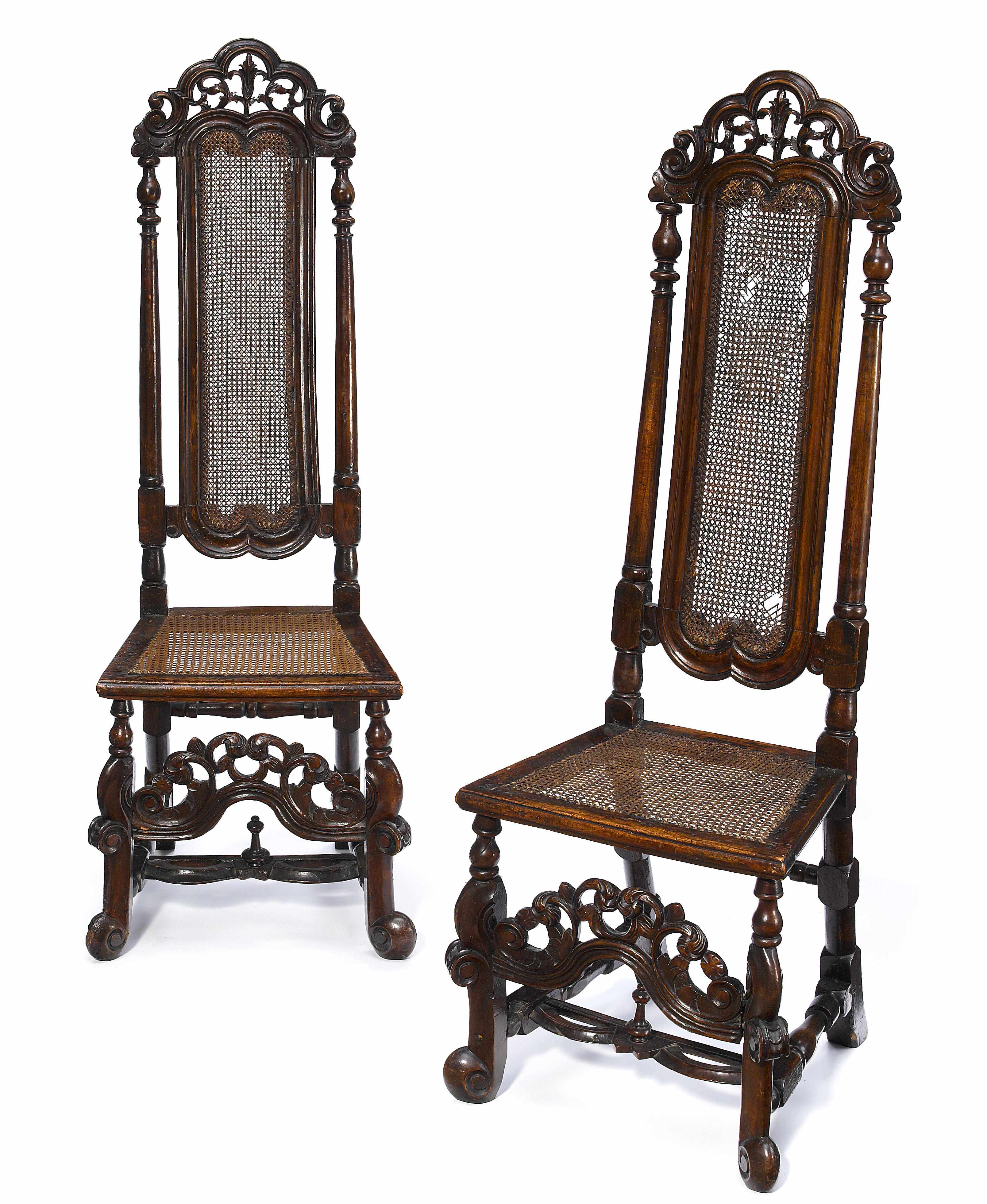 Appraisal: Property of various owners A pair of Charles II walnut