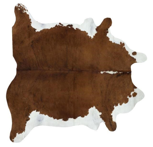 Appraisal: Large Brazilian cow hide brown and white retaining retailer's stamp