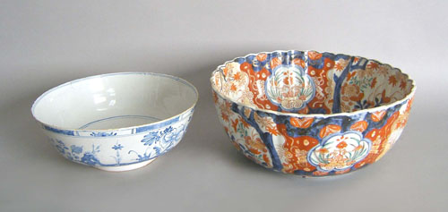 Appraisal: Contemporary Delft bowl h dia together with an Imari bowl