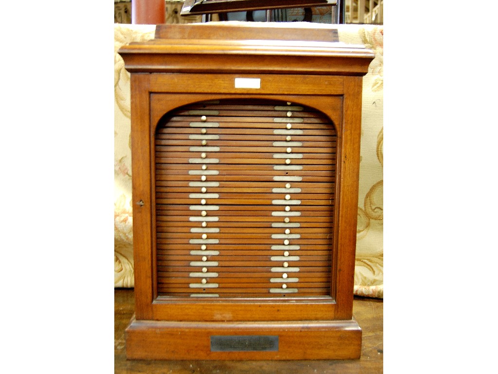 Appraisal: Victorian mahogany opticians cabinet the caddy top with hinged compartment