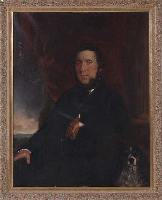 Appraisal: British school late th century PORTRAIT OF A GENTLEMAN WITH