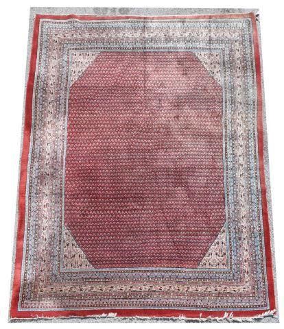 Appraisal: Hand-tied Persian rug loss of fringe to one side the