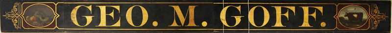 Appraisal: AMERICAN PAINTED WOOD TRADE SIGN The rectangular molded panel inscribed