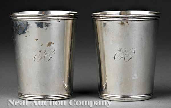 Appraisal: A Pair of American Coin Silver Julep Cups Edward and