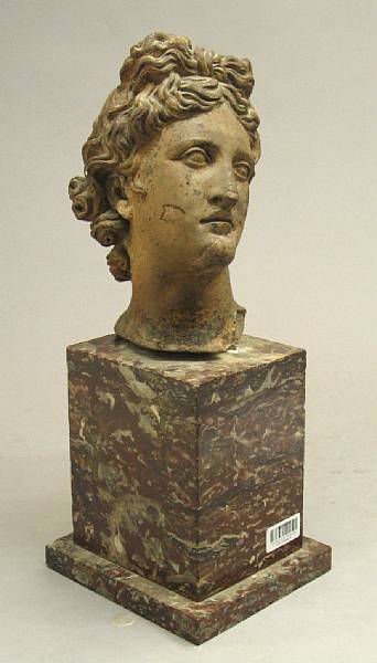 Appraisal: A terracotta bust of the Apollo Belvedere after the antique