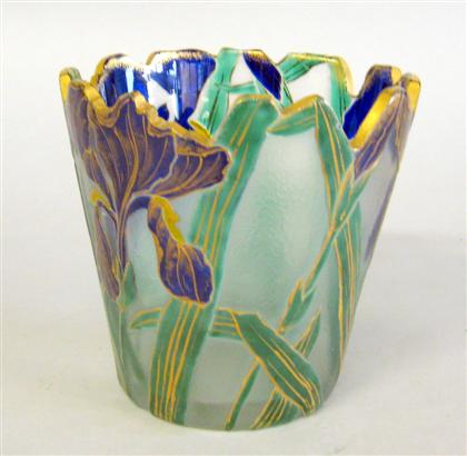 Appraisal: French Art Nouveau glass vase early th century probably legras