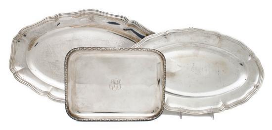 Appraisal: Collection of Three French Trays various makers two oval and